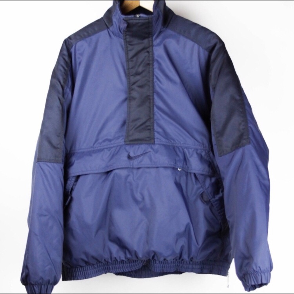 Nike Mens Jacket Vintage Pullover Half Zip Pockets